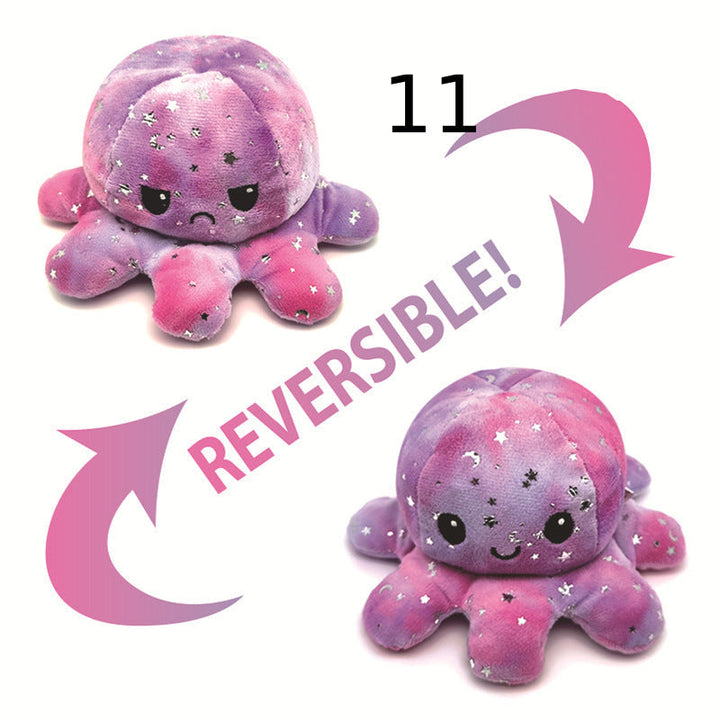 Niedliches Oktopus Kuscheltier, reversibel, perfekt als Fidget Spielzeug.