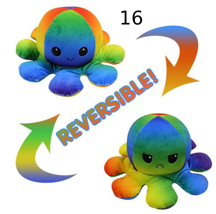 Oktopus Plüschtier, reversibel, hilft Emotionen spielerisch zu zeigen.