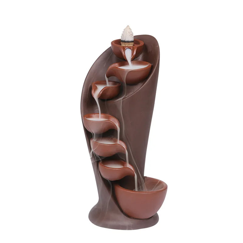 Beruhigender Räucherwasserfall mit Rauch-Effekt. Ideal für Meditation, Yoga & eine entspannte Atmosphäre.