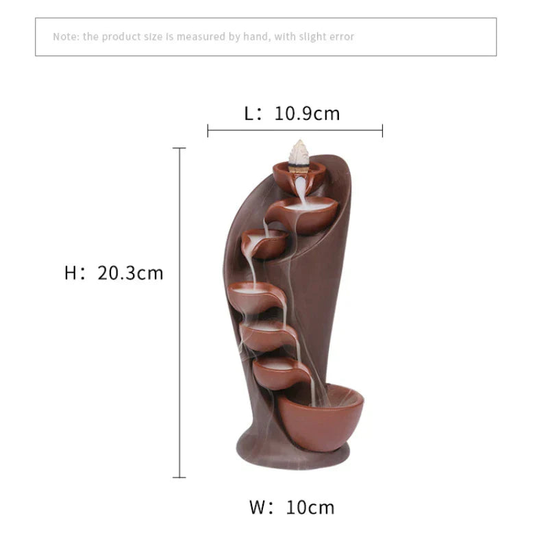 Origineller Räucherbrunnen, perfekt als Geschenkidee für Meditations- & Yoga-Liebhaber. Keramik Figur.