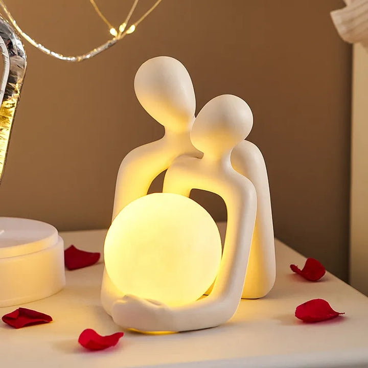Vielseitige LunaGlow Keramik Tischlampe. Elegantes Dekolicht für Flur, Wohn- oder Schlafzimmer. Ambientebeleuchtung.