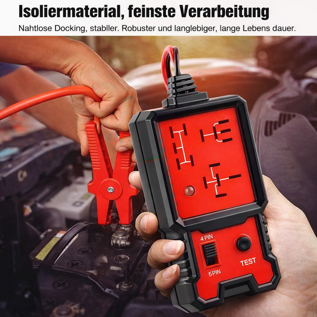 Effizienter Kfz-Relais-Tester für schnelle Relaisprüfung und Autoreparatur, unverzichtbarer Werkstattbedarf.