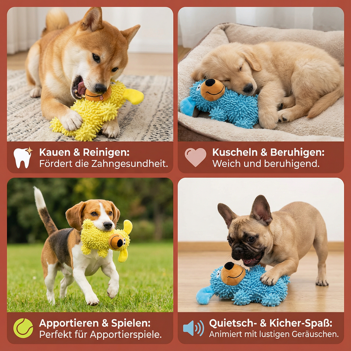 Interaktives, kicherndes Hundespielzeug für mentale Stimulation & Zahnpflege. Fördert Spielspaß & Gesundheit bei Hunden.