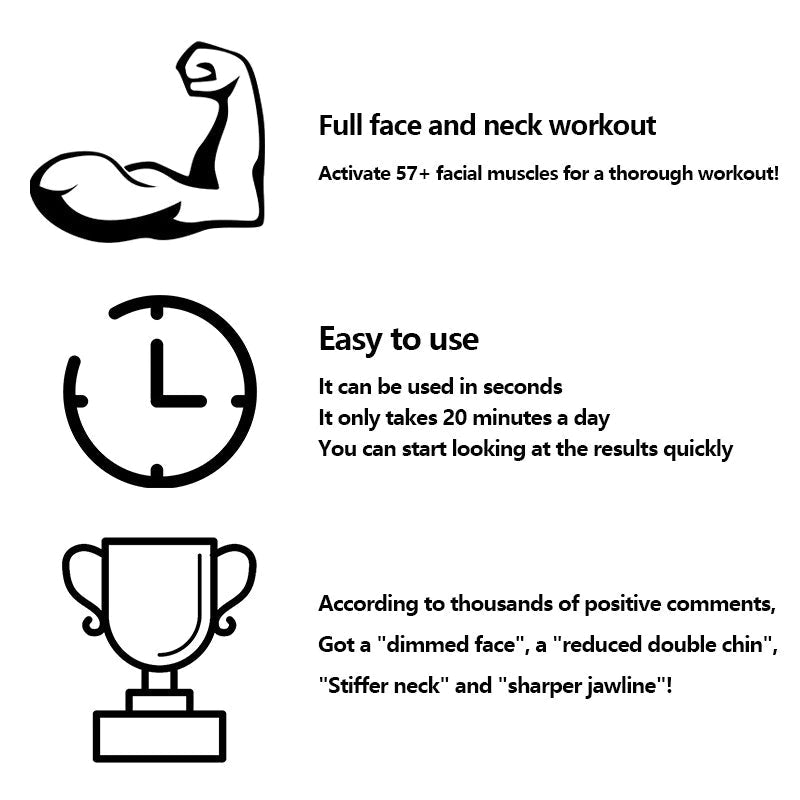 Effektiver Kiefertrainer für eine schärfere Kieferlinie. Unterstützt ästhetische Gesichtsstraffung und Fitness.
