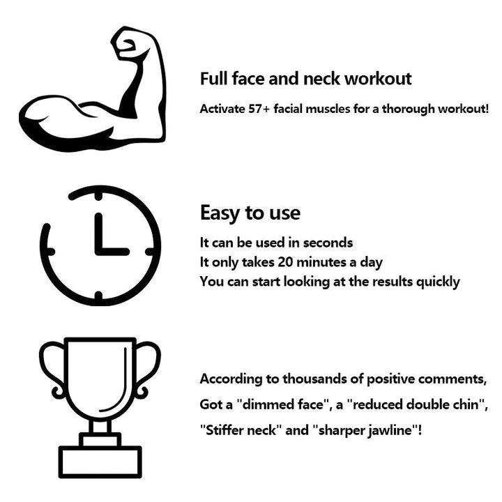 Effektiver Kiefertrainer für eine schärfere Kieferlinie. Unterstützt ästhetische Gesichtsstraffung und Fitness.