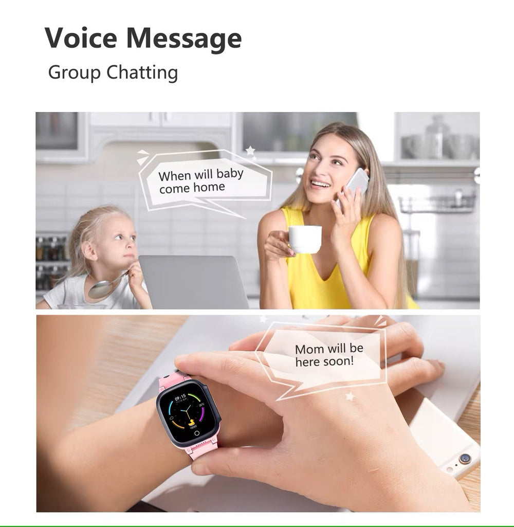 Robuste Kinder Smartwatch mit GPS-Tracker, 4G & SOS-Taste für Echtzeit-Standortbestimmung & Sicherheit.
