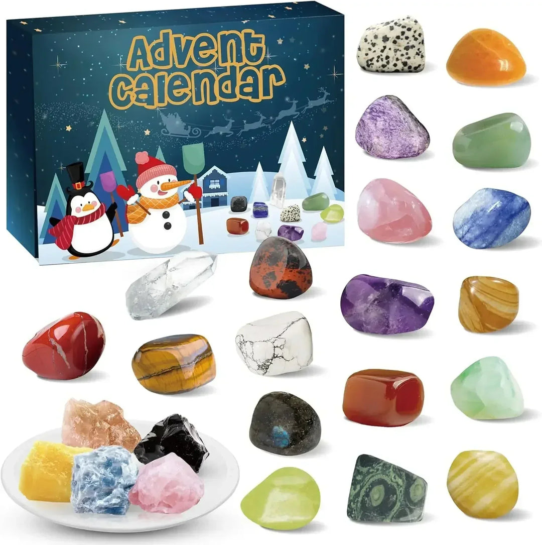 GemSpark Kinder Adventskalender: 24 natürliche Edelsteine & Kristalle zum spielerischen Lernen über Mineralien.