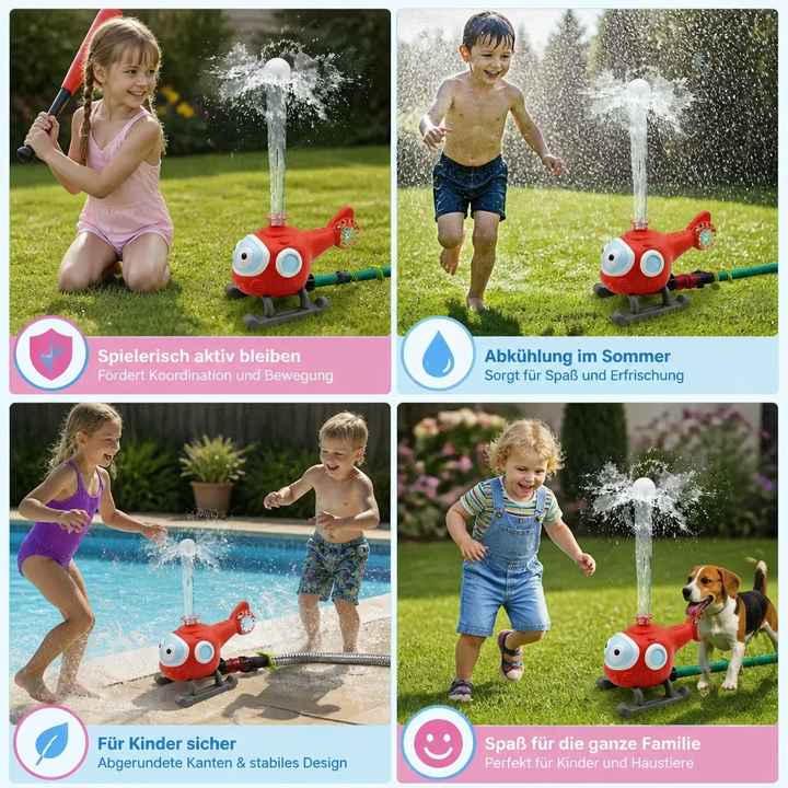 Bunter Feuerhydrant Wassersprinkler für Kinder, ideal für erfrischenden Spielspaß an heißen Sommertagen.