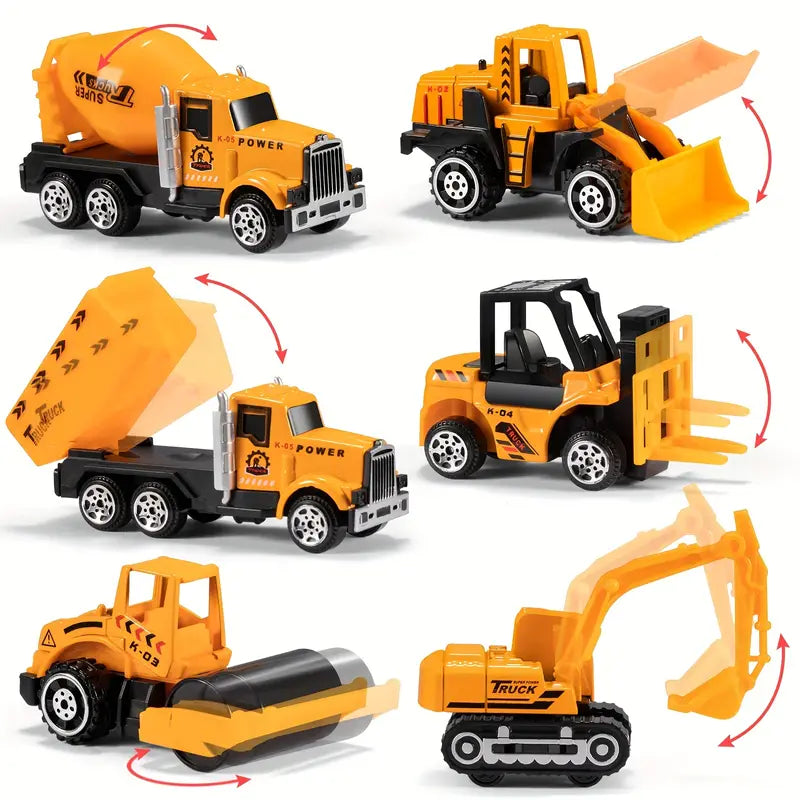 Kleinkind Baufahrzeug-Set: Spielzeugbagger, LKW & Radlader. Robustes Kinderfahrzeug-Set für aktive Rollenspiele.