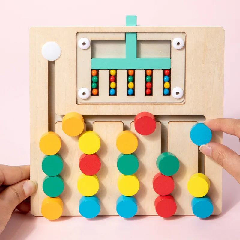 Kinder DenkKlötze Holzpuzzle: Gehirnförderndes Lernspielzeug für Motorik und Entwicklung junger Köpfe.
