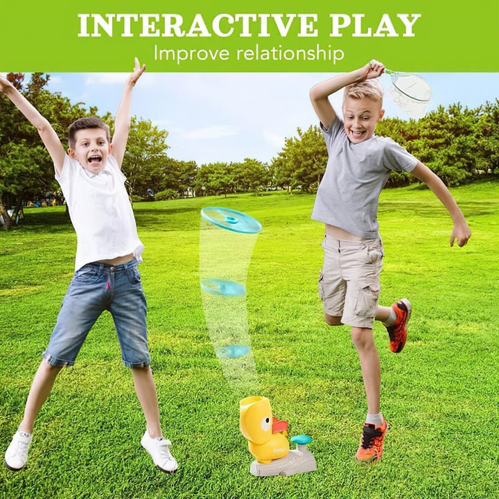 Kunststoff Flugscheiben-Starter Set für Kinder. Robustes Spielzeug für aktive Spiele drinnen und draußen.