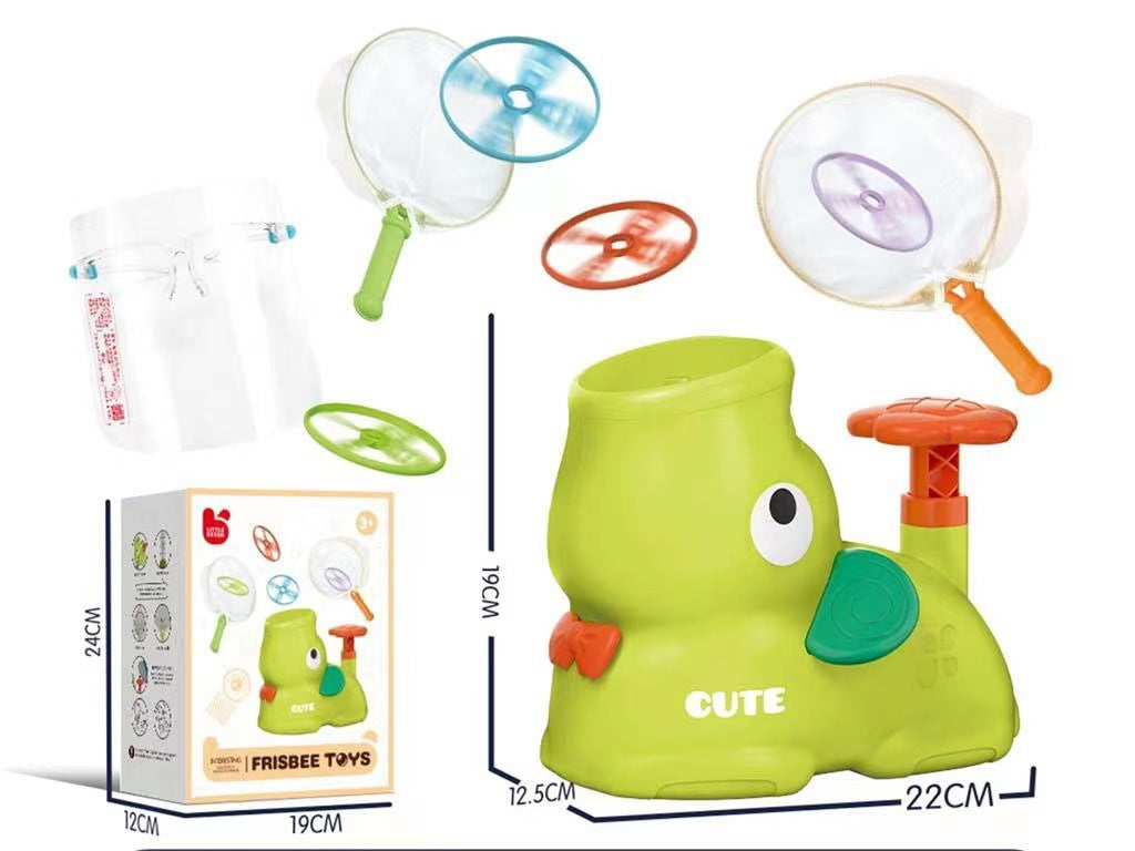 Kinder-Spielset mit Elefant-Design: Frisbee & Kescher für motorische Entwicklung und Koordination.