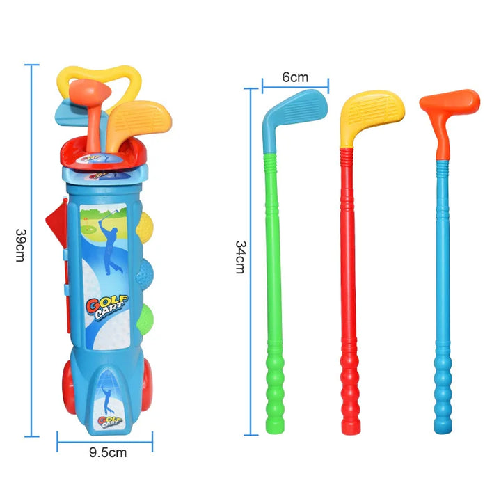 Geschenkidee: Familienspiel Golf Übungsset für Kinder, fördert Koordination & aktives Spielen drinnen/draußen.