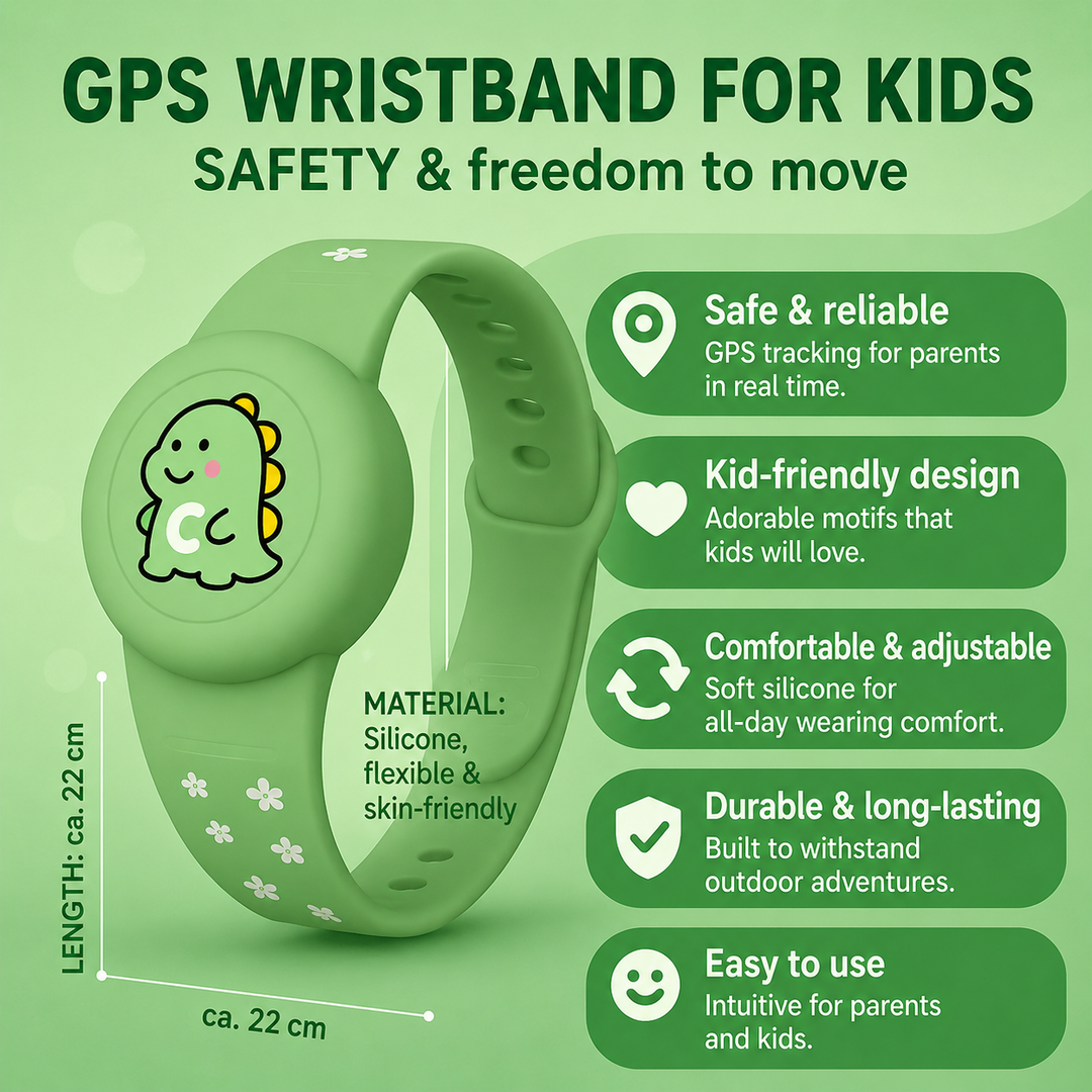 Präzises GPS Tracker Armband für Kinder. Echtzeit-Ortung und Standortverfolgung für mehr Sicherheit.