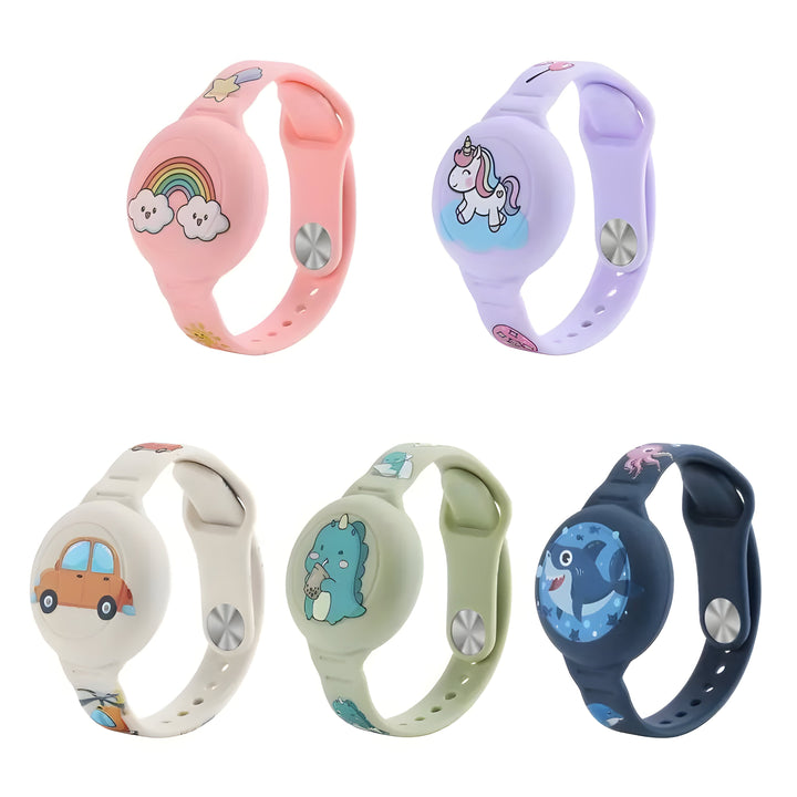 Detailansicht des kompakten GPS Moduls im Kinder Sicherheitsarmband. Zuverlässige Ortung.