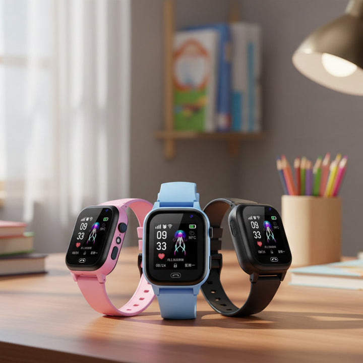 Robuste wasserdichte Kinder Smartwatch mit GPS Tracking, Videoanruf & Aktivitätenmonitor.