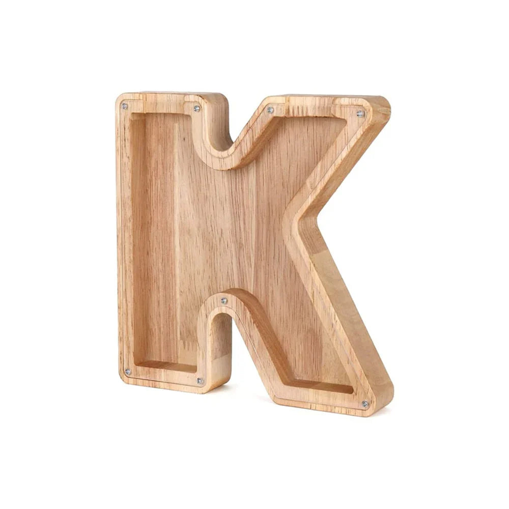 Kinderzimmer-Dekoration: personalisierte Holzbuchstaben Sparbox zum Sparen.