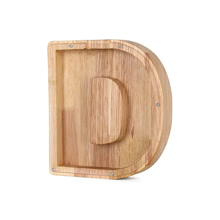 Individuelle Holzbuchstaben-Spardose, ein tolles personalisiertes Geschenk für Kinder.