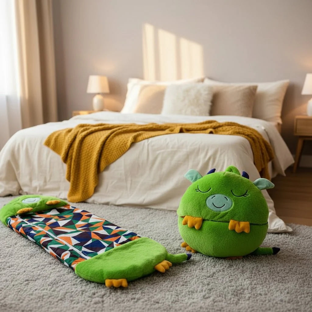 Spiel- & Schlafspaß: Tier-Kuscheltierschlafsack für Kinder. Ideal für Übernachtung, Reisen und gemütliche Stunden.
