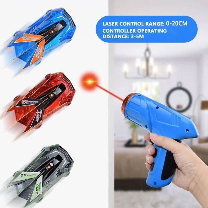 Kinder Laser-Stunt-RC-Auto, fährt an Wänden & Decken. Innovatives wandkletterndes Fernlenkauto.