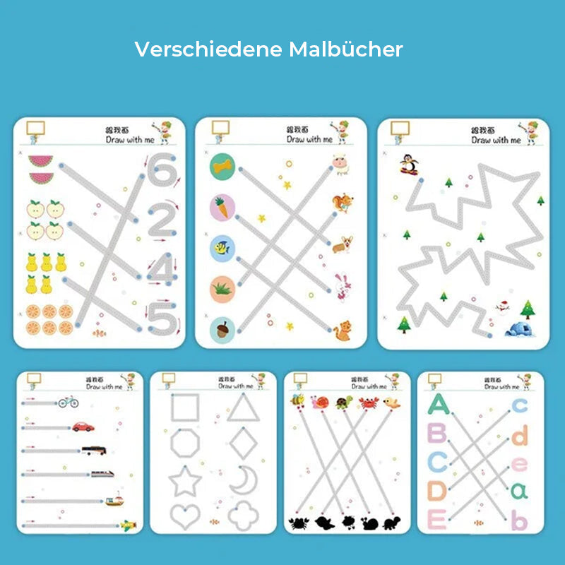 Farbenfrohes Lernbuch für Vorschule; unterstützt Kinder beim Erwerb von Lese- und Schreibfähigkeiten.