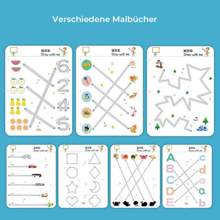 Farbenfrohes Lernbuch für Vorschule; unterstützt Kinder beim Erwerb von Lese- und Schreibfähigkeiten.