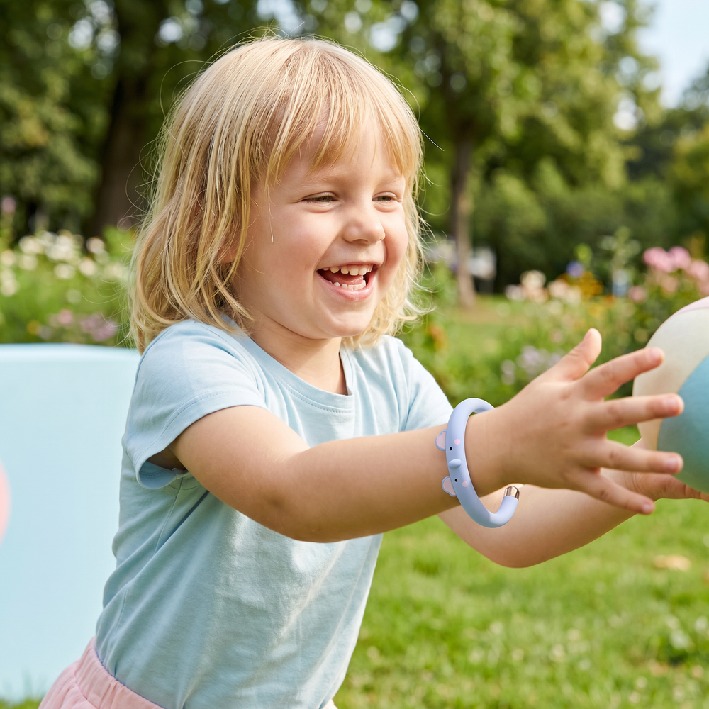 Süßes Frosch Kinder Mückenschutz Armband, wasserfest & ungiftig. Perfekt für Spielplatz & Reisen.