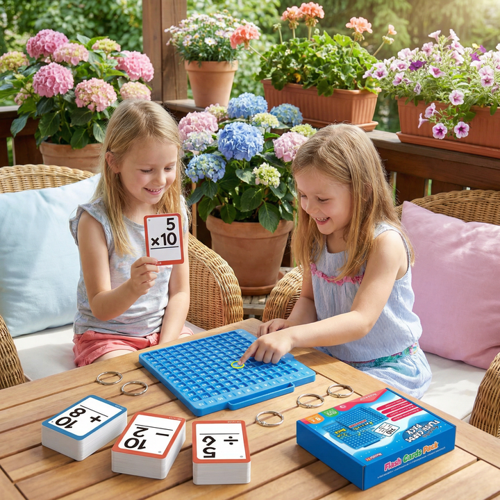 Mathe Lernkarten für Kinder zum Üben von Addition, Subtraktion, Multiplikation & Division in der Grundschule.