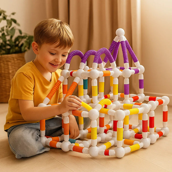 Hochwertige Montessori Magnetbausteine als Geschenkidee. Kreatives Lernspielzeug für Kinder jeden Alters.