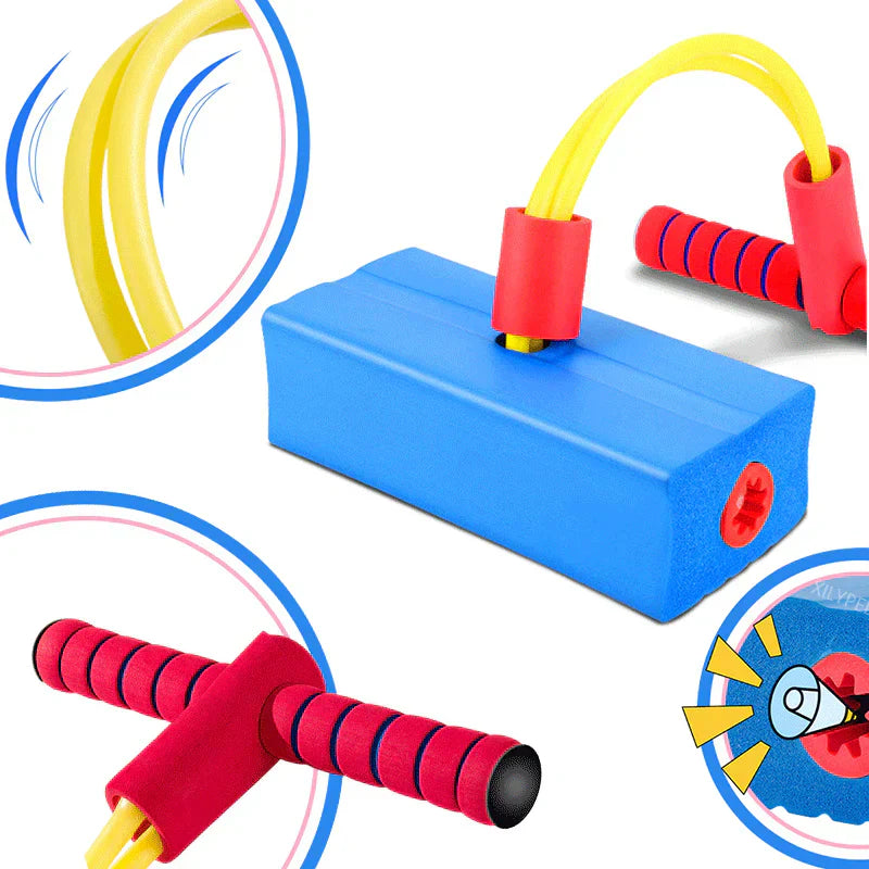 Robuster Kinder Pogostick JumpBuddy in leuchtendem Blau, sicheres Spielzeug für Hüpfspaß und Sport.