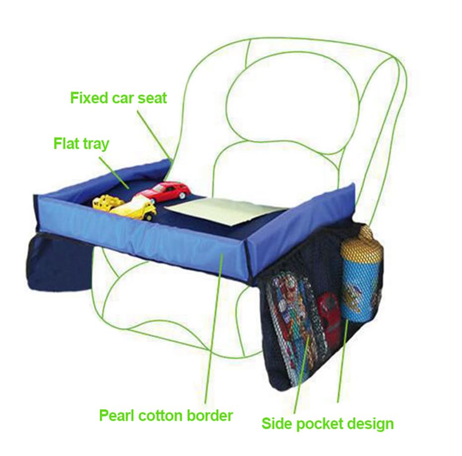 Robustes Kinder Spieltablett aus Polyester mit Fächern, Zubehör für Auto & Reise.