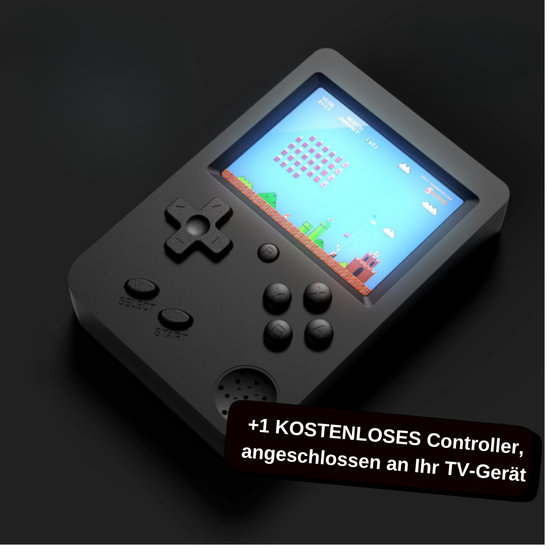 Retro Gaming Konsole für Kinder, mit beliebten Arcade-Spielen.