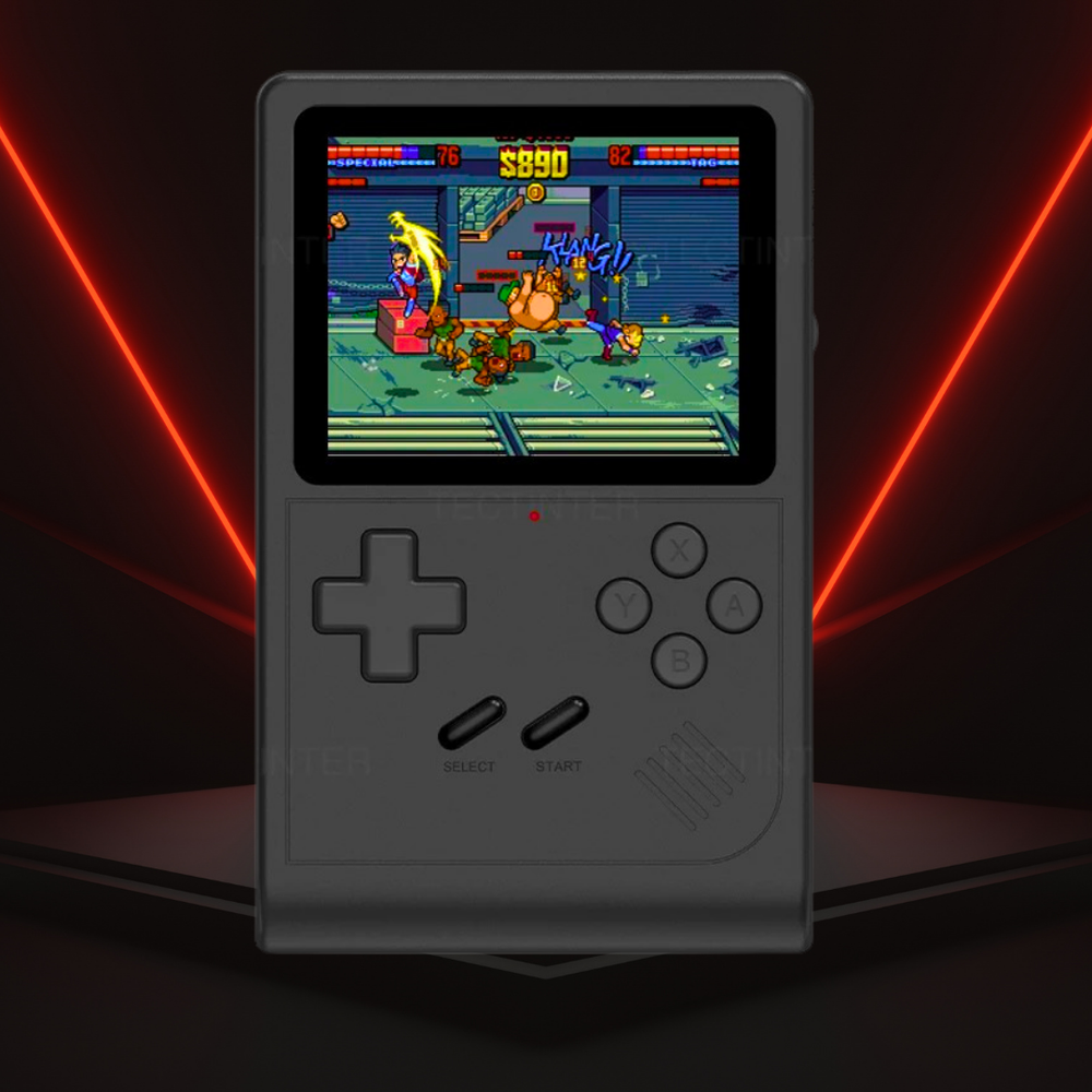 Tragbare Retro Gaming Konsole für Kinder, viele Klassiker zum Mitnehmen.