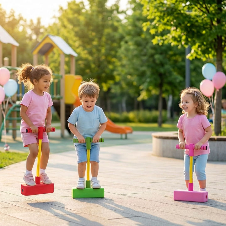 Weicher Schaumstoff Pogo-Hüpfer für Kinder, ideal für aktives Spielen ohne Kratzer, sicheres Kinder Spielzeug.