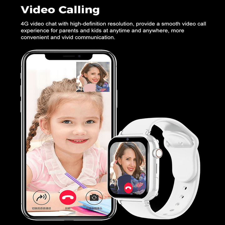 Wasserdichte Kinder-Smartwatch 4G, zeigt GPS-Position des Kindes auf dem Display an.