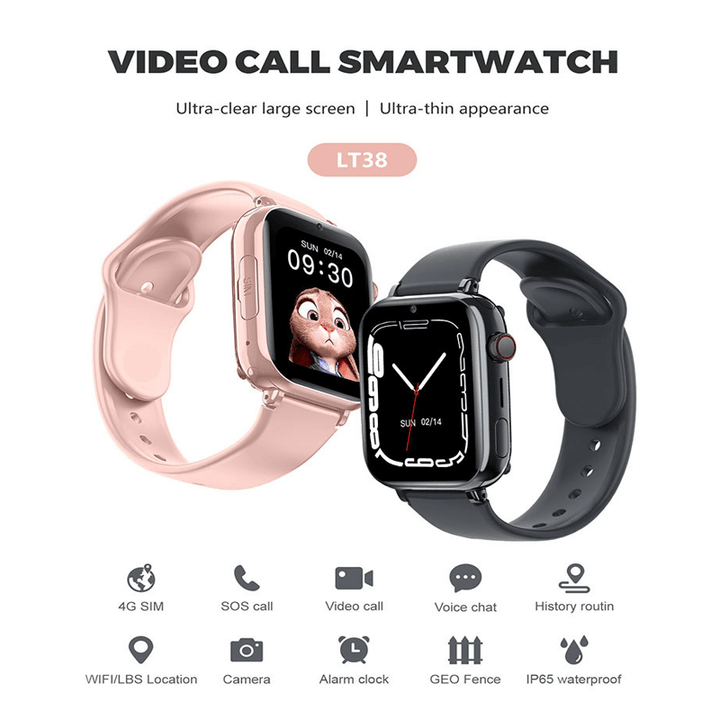 Eltern überprüfen die GPS-Ortung der Kinder-Smartwatch 4G auf ihrem Smartphone.