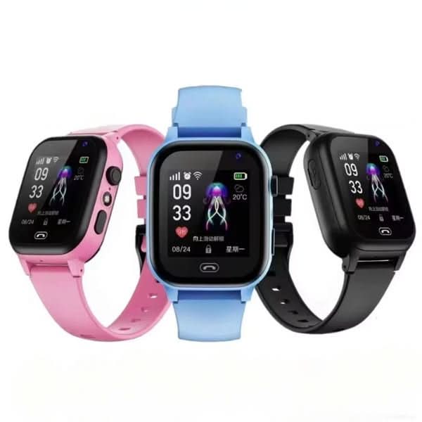 Robuste Kinderuhr mit GPS, Videoanruf, SOS-Taste und Aktivitätstracker in Schwarz. Wasserdicht & sicher.