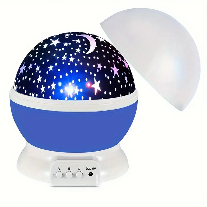 Kinderzimmer Licht: Sternenprojektor und Nachtlampe, die einen leuchtenden Sternenhimmel projiziert.