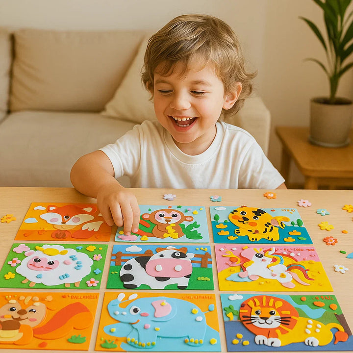 Pädagogisches Sticker Bastelset für Kinder mit Prinzessinnen & Dinosauriern. Ideal als Geschenk.