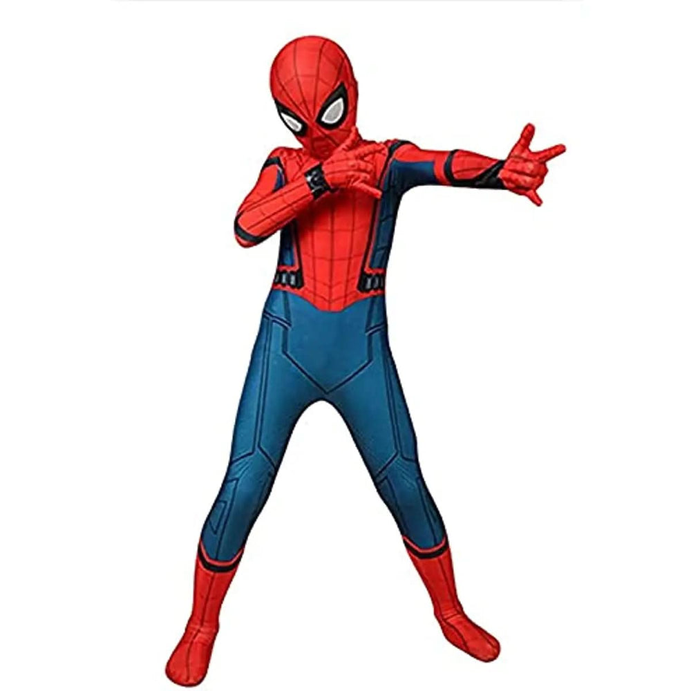 WebWarrior Kinderkostüm: Ganzkörperanzug mit Spinnennetz-Muster & Maske für abenteuerliches Rollenspiel.