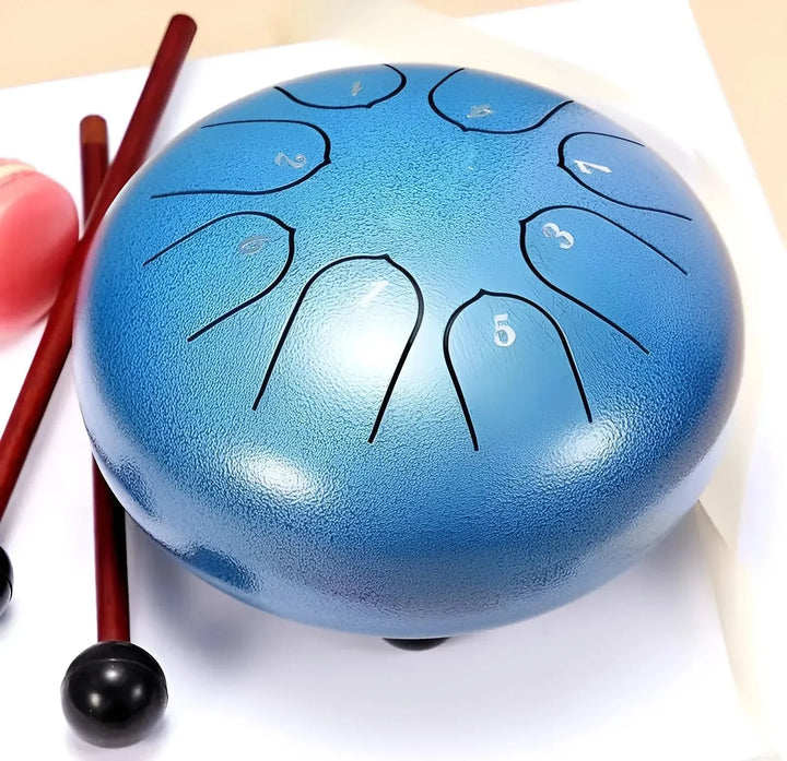 Entdecken Sie Musik mit dieser Stahlzungentrommel für Kinder, ein intuitives Percussion-Instrument.