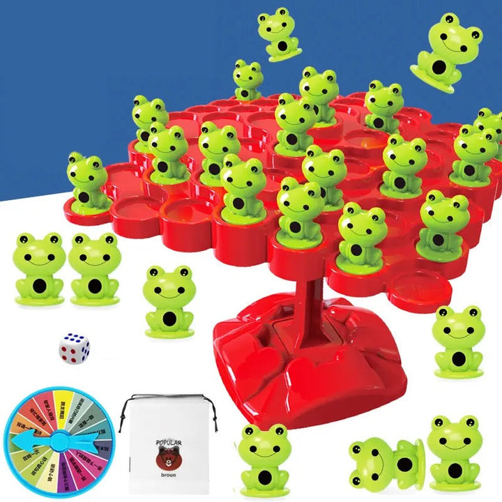 Farbenfroher Froschbaum Lernspielzeug; Familienspiel, das Konzentration & Gleichgewicht von Kindern trainiert.