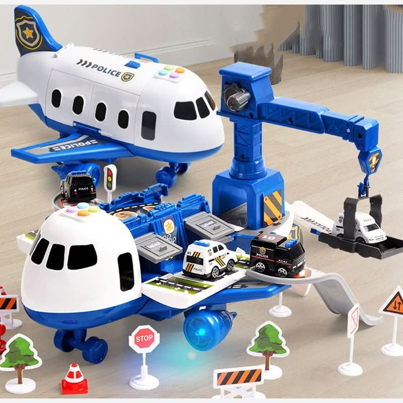 Ideales Geschenk: Kinderspielset mit Flugzeug und Fahrzeugen für endlosen Spielspaß & Kreativität.