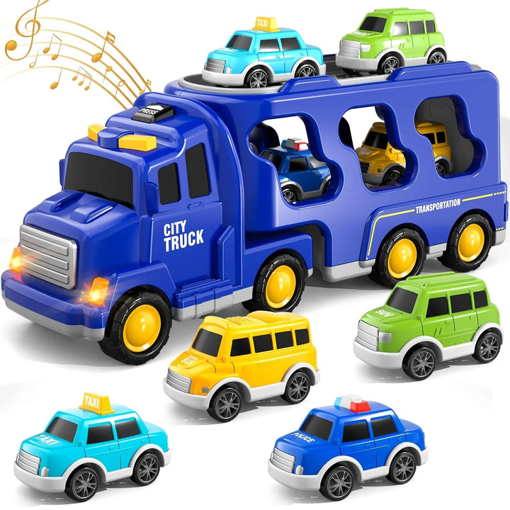Dynamischer GlowRider Spielzeug-LKW, mit leuchtenden Lichtern & fröhlicher Musik in Aktion.
