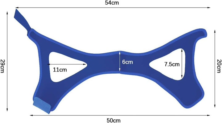 Ergonomischer Kinnriemen gegen Schnarchen; passt sich an, für geräuschlose Nächte.
