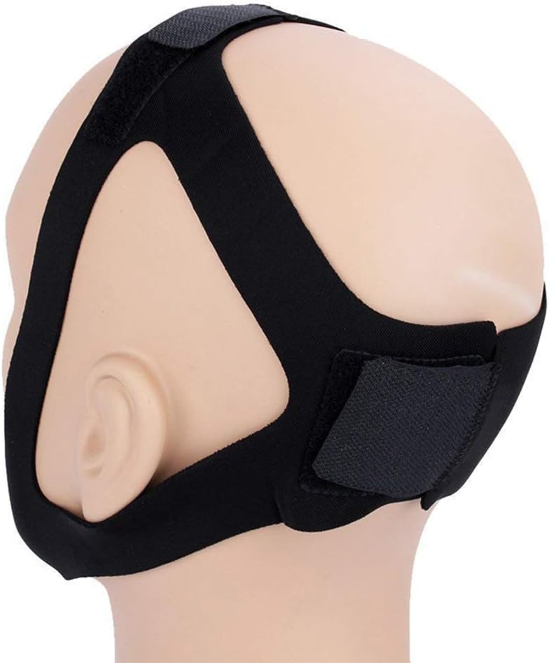 Atmungsaktiver Neopren-Kinnriemen; ideal für Damen & Herren, verbessert die Schlafqualität.