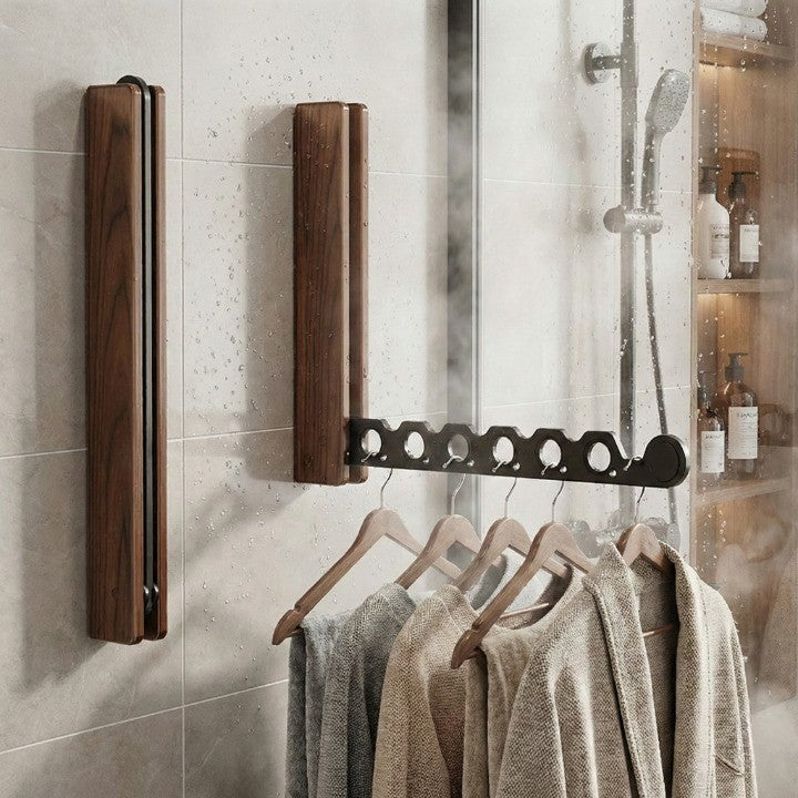 Praktische Flurgarderobe: Klappbarer Kleiderständer für maximale Platzersparnis. Einfache Wandmontage.