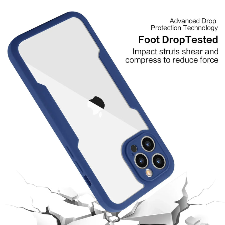 Transparentes iPhone Case mit 360° Displayschutz, Kameraschutz & stoßfestem Rundumschutz.