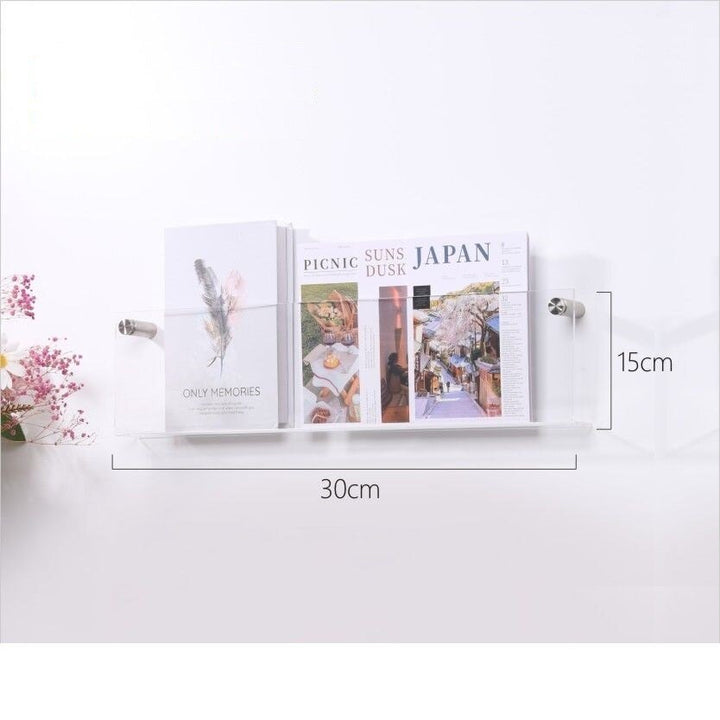 Elegantes Acryl Zeitschriftenhalter, transparent, ideal für minimalistische Schlafzimmer Deko.