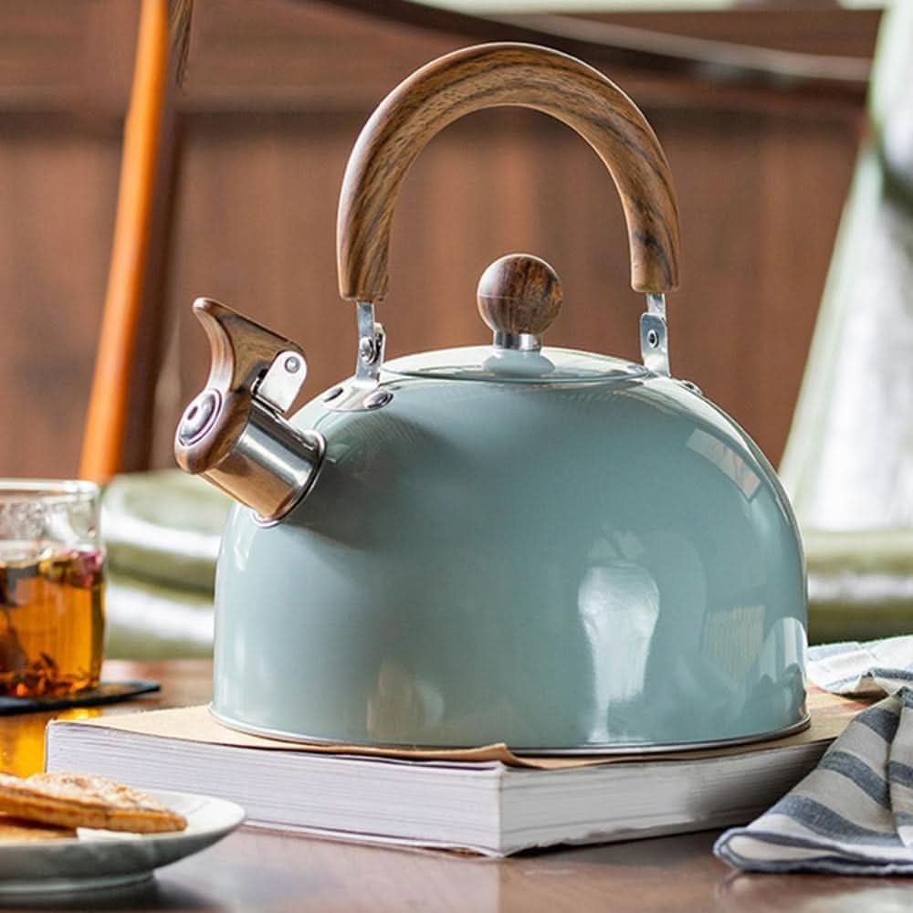 Klassischer 3L-Pfeifkessel aus Edelstahl für Küche, Wasserkocher, ideal für Tee & Kaffee.